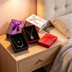 Luxury Square Paper Jewellery Box Custom Logo Printed Bow <b>Tie</b> Gift Packaging Box for Pendant Ring Bracelet - Product Image 2