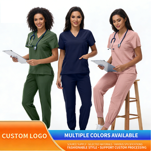 Ensemble de blouses médicales pour femmes et hommes, uniforme médical avec options multicolores, ensemble 2 pièces, logo personnalisé, infirmière unisexe, Sehe Fashion - Product Image 1