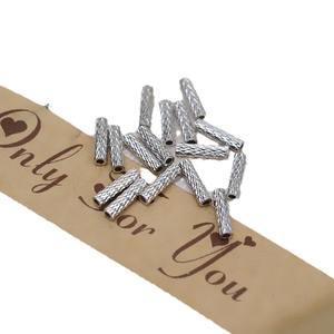 สร้อยข้อมือเงินแท้ S925 ทำมือ ขนาด 6 มม. ทรงท่อ แนวเฉียง ตรง สำหรับ DIY ประดับดอกไม้ รถยนต์ สไตล์บาโรก พร้อมลูกปัดโลหะ 1550 - Product Image 5