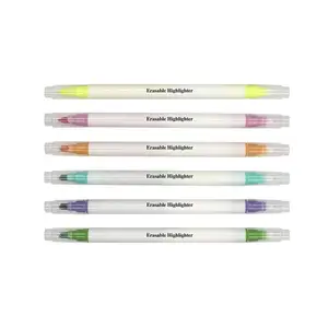 Hot Sale 2 In 1 Dual Tips Magic Highlighters 6 Color Erasable Highlighter Marker Pen Sets For Office And Promotion