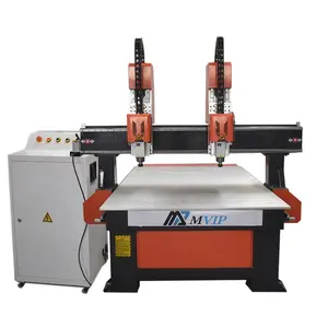 Mingpu năng suất cao 3 trục đôi đầu CNC Router Máy Mach3 1325 gỗ khắc máy cắt