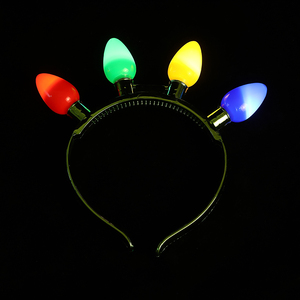 Serre-tête LED de Noël fantaisie, 4 lumières, bande lumineuse pour cheveux avec ampoules en forme d'oignon, durable, MEILLEURE VENTE pour les fêtes de Noël - Product Image 1