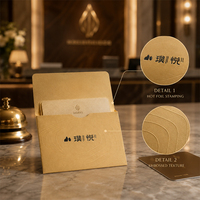 Porta Tarjetas de Habitación Horizontal de Papel Kraft Dorado Mate con Logotipo Personalizado, Porta Tarjetas de Habitación Premium para Hoteles Ejecutivos y Empresariales