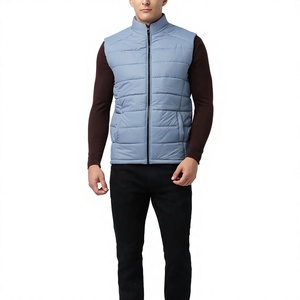 Men's Casual <b>Quilted</b> Puffer Vest Sleeveless Zip up <b>Winter</b> Jacket Stand Collar Finished Outerwear for Outdoor Use - Product Image 1