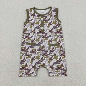 En Stock, Boutique MAMAS BOY, Romper sin Mangas con Bordado de Camuflaje para Bebés, Ropa Casual para Recién Nacidos, Venta al por Mayor de Fábrica - Product Image 4
