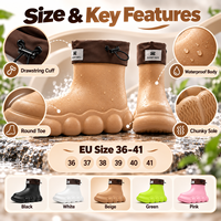 Bottes de pluie à plateforme épaisse en PVC pour femmes, imperméables, antidérapantes, bottes courtes à la cheville pour l'extérieur, le jardin, le quotidien