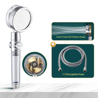 Holmine Buse de pulvérisation haute pression Pommeau de douche turbocompressé Filtre ionique rotatif à 360 degrés Ventilateur de poche Salle de bain
