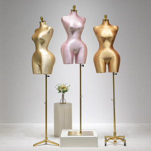 Mannequin demi-corps en mousse doré, <span class=keywords><strong>grande</strong></span> <span class=keywords><strong>taille</strong></span>, pour femmes aux courbes généreuses (BBL), style européen-américain, avec poitrine et fessiers volumineux, pour présentation de vêtements - Product Image 6