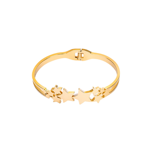 Brazalete de Moda en Acero Inoxidable 316L con Baño de Oro PVD y Diseño de Estrella, Joyería para Mujer - Product Image 2