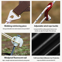 Grand auvent pliant portable rétractable pour l'extérieur de luxe Tente d'abri-soleil en toile de coton