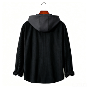 <span class=keywords><strong>Camicia</strong></span> con Cappuccio in Velluto a Coste Retrò da Uomo, Giacca Pullover 4 Stagioni, Antipiega, Lavabile in Lavatrice, Top Casual Vintage - Product Image 5
