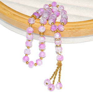 9 нитей, разноцветные мусульманские ледяные хрустовые четки, стеклянные бусины для браслета Tasbih, религиозные ежедневные подарки для молитв - Product Image 2