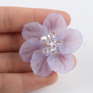 Phụ kiện trang phục tự làm thủ công thiết kế mới Hoa hồng acrylic cài áo trang sức phụ kiện tóc nguyên liệu - Product Image 3