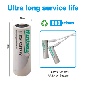 แบตเตอรี่ลิเธียมไอออน 1.5v 1700mWh แบตเตอรี่แบบชาร์จไฟพอร์ต AA Type-C - Product Image 3
