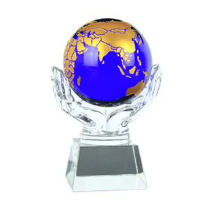 K9 <b>Crystal</b> <b>Ball</b> Ornament With Internal Engraving Globe Design Business Gift For Team Cooperation Award - Product Image 5