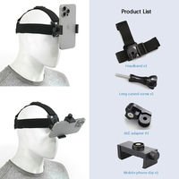 Support de téléphone portable rotatif à 360 degrés à fixation sur tête pour prise de vue en vue à la troisième personne