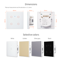 Tuya WiFi 1/2/3/4 Gang Touch avec télécommande sans fil neutre verre écran tactile minuterie vocale WIFI lumière interrupteur intelligent