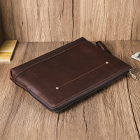 Pochette pour ordinateur portable en cuir véritable personnalisée de 14.2 pouces pour hommes avec dragonne détachable sac mince moderne décontracté simple pour tablette pour hommes