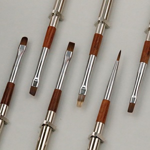 Pinceau à ongles plat en nylon avec couvercle métallique pour gel UV, liner et dégradé, pour la décoration de manucure - Product Image 4