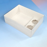 Boîtes à biscuits XJH 2 trous avec couvercle transparent emballage de gâteau de boulangerie Muffin Cup Cake Box pour fête d'anniversaire mariage
