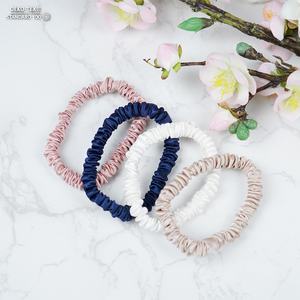 Organic 100% Mulberry Silk Scrunchies Moda Color sólido Seda Accesorios para el cabello - Product Image 4