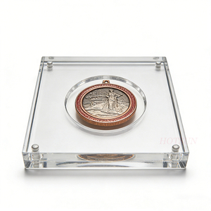 Boîte à monnaies en acrylique transparente carrée, présentoir transparent pour pièces de collection, boîte à monnaies en acrylique magnétique - Product Image 3