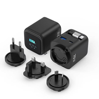 Adaptateur de charge rapide PD 65W rétractable 70W OEM ODM avec affichage, type C, GaN, multifonctions, chargeur de téléphone portable portable