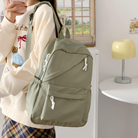Sac à dos scolaire personnalisé de couleur unie, imperméable, grande capacité, décontracté, pour le sport, les sorties quotidiennes des adolescentes et les voyages universitaires