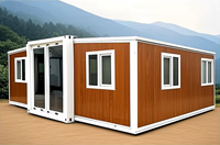 Maison modulaire préfabriquée entièrement meublée en acier, 2 chambres, 1 salle de bain, installation facile, maison conteneur extensible pour mini-maison