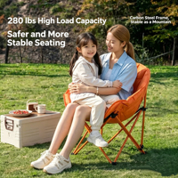 Chaise pliante légère et durable avec assise rembourrée, coque matelassée, poche latérale en maille, portable pour camping, plage, parc – Vente directe usine