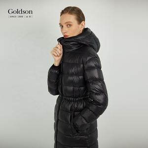 冬のフルスリーブ足首丈ファルバラ裾ロングレディースダウンコート90/10グースダウン - Product Image 2