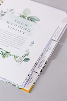 Agenda de mariage élégant avec reliure spirale en tissu de haute qualité, design personnalisé Myway 2026, fleur dorée, organisateur quotidien, calendrier