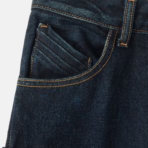 กางเกงขายาวทรงหลวมสบายๆ หลายกระเป๋า สีน้ำเงินเข้ม กางเกงคาร์โก้ กางเกงยีนส์เดนิมสำหรับผู้หญิง - Product Image 4