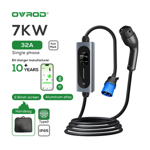 Estación de Carga Rápida para VE Ovrod Nivel 2 de 7 kW CA Tipo 2 32 Amp para el Hogar con Certificación TUV, Cargadores Portátiles para VE de 7kW - Product Image 1