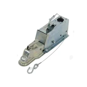 Hydraulic Brake Actuator W/ Drop - Drum - Zinc - 2" Ball -8600 Lbs High-Strength Steel Trailer Tongue Silver