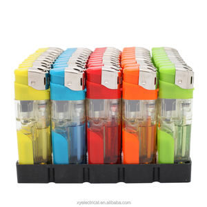 カスタムロゴ入り カラフル燃料ガス プラスチック電子タバコ用ライター LEDライト付き - Product Image 4