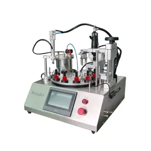 Desktop 15ml nail polish filling automatic machine with ceramic pump for cosmetic liquid cream filling