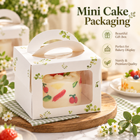 Kotak Kue Kardus Ivory Grosir Dengan Motif Bunga yang Indah dan Pegangan Portabel Untuk Set Hadiah Patisserie