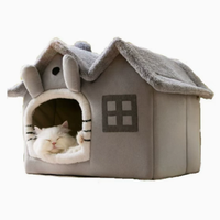 Maison pour chat d'hiver moderne, écologique et de haute qualité, lit pour animaux de compagnie en peluche, niche pour petit chien avec tapis amovible et lavable