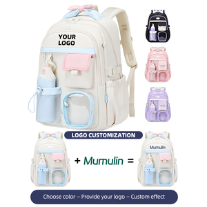 Auf Lager: Preppy Schulrucksack, wasserdicht, Oxford-Material, großes Fassungsvermögen, mit Cartoon-Federmäppchen für Mittelschüler - Product Image 2