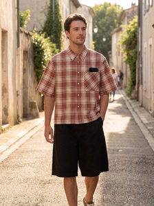 <span class=keywords><strong>Camicia</strong></span> Corta da <span class=keywords><strong>Uomo</strong></span> Personalizzata, Vestibilità Ampia, Manica Corta, Morbida Flanella, <span class=keywords><strong>Camicia</strong></span> Premium a <span class=keywords><strong>Quadri</strong></span> con Bottoni - Product Image 2