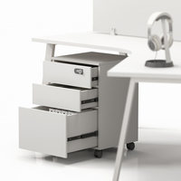 Poste de travail modulaire moderne pour employés avec armoire de rangement intégrée
