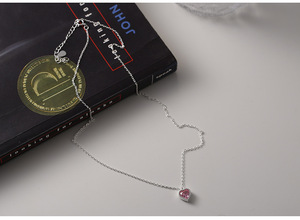 Collar con forma de corazón de circonia <span class=keywords><strong>c</strong></span>úbica para niñ<span class=keywords><strong>a</strong></span>, collar con colgante de corazón de cristal de plata S925, tres colores, gran oferta, <span class=keywords><strong>2022</strong></span> - Product Image 6