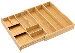 Tre cao cấp Nhà bếp ngăn kéo tổ chủ-mở rộng Bạc <span class=keywords><strong>Organizer</strong></span> với nhỏ gọn dao kéo cho đồ dùng Flatware - Product Image 2