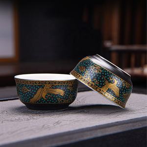 古典茶壶套装华丽客厅套装瓷茶杯套装新中式产品9件礼品袋饮水器陶瓷 - Product Image 5