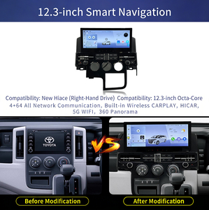 วิทยุติดรถยนต์ขนาด 12.3 นิ้ว รองรับ Wireless Carplay และ Android Auto พร้อมระบบนำทาง GPS หน้าจอสัมผัส IPS 2K สำหรับรถยนต์โตโยต้า ไฮเอซ ปี 2019-2024 - Product Image 4