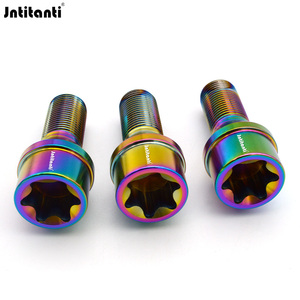 Jntitanti chống trộm hợp kim Titan bu lông bánh xe ô tô 17mm Hex 60 độ nón ghế gr.5 m12x1.5x28mm khóa khóa titan mới - Product Image 4