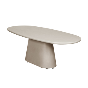 Wholesale KKL Model 6527 Luxury Modern Oval <strong>Dining</strong> Table <strong>Set</strong> <strong>6</strong> <strong>Chair</strong> Extendable in Cement Travertine for <strong>Dining</strong> <strong>Room</strong> - Product Image 2