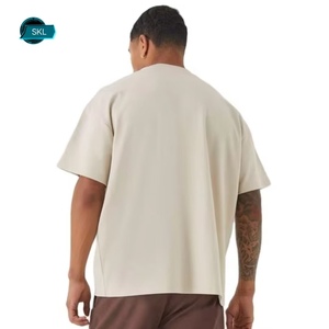 Camiseta <span class=keywords><strong>Oversize</strong></span> SKL para Hombre, Camiseta Blanca de Algodón, <span class=keywords><strong>Camisa</strong></span> Lenador 200gsm, Camiseta de Fútbol - Product Image 2