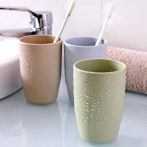 Gobelet à brosse à dents en plastique écologique, gobelet rond pour bain de bouche, support individuel, couleur aléatoire - Product Image 1